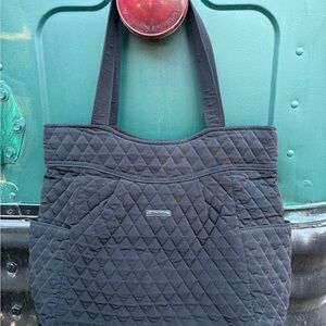 Very Bradley Black Quilted Tote Bag